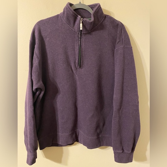 Mens Purple Orvis 1/2 Zip Pullover Cotton Sweater Size XL - Picture 1 of 3